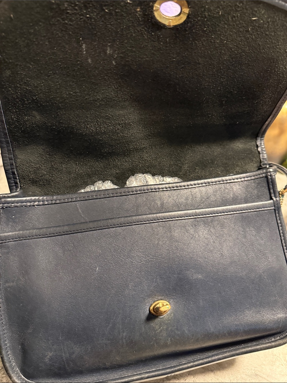 Coach Navy city bag 9790 Leather Gold Turnlock - Picture 8 of 13